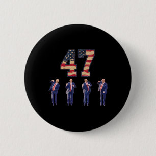 Funny Trump Dancing America 47 Trump Dance Men Wom 6 Cm Round Badge