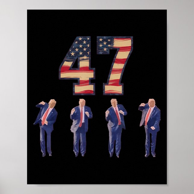 Funny Trump Dancing America 47 Trump Dance Men Wom Poster (Front)