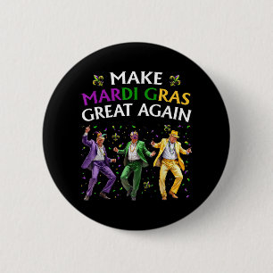 Funny Trump Dancing Make Mardi Gras Great Again 6 Cm Round Badge