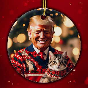 Funny Trump   Donald Trump Make Cats Safe Again Ceramic Ornament