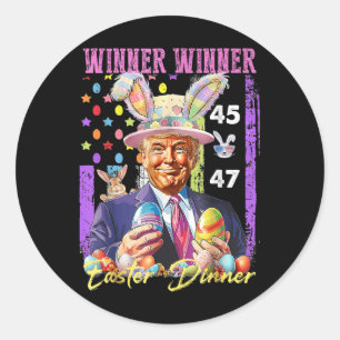 Funny Trump Easter Winner Winner Easter Dinner Rab Classic Round Sticker
