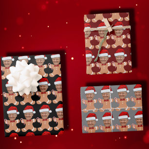 Funny Trump Face Custom Face Photo Gingerbread Wrapping Paper Sheet