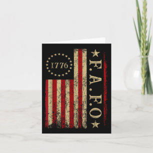 Funny Trump Fafo F Around Find Out Retro Us Flag  Card