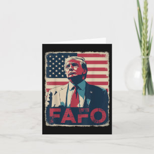 Funny Trump Fafo F Around Find Out Retro Us Flag  Card