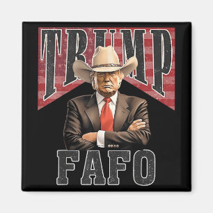 Funny Trump Fafo F Around Find Out Retro Us Flag _ Magnet