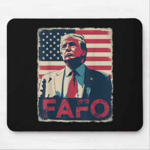 Funny Trump Fafo F Around Find Out Retro Us Flag  Mouse Pad