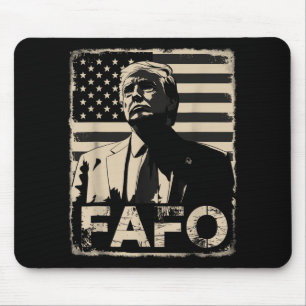 Funny Trump Fafo Retro American Flag Mouse Pad