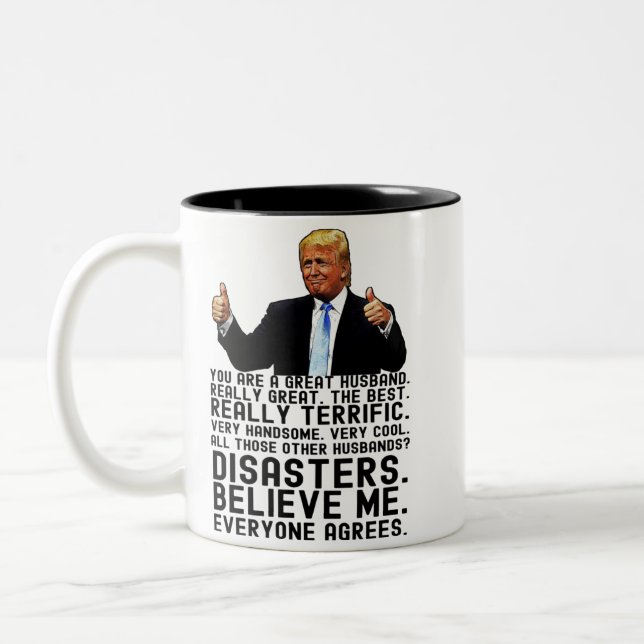 Funny Trump Father's Day Gift For Husband Two-Tone Coffee Mug (Left)