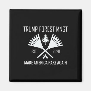 Funny Trump Forest Management Rake Leaves Faux Bus Magnet