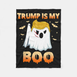 Funny Trump Ghost Halloween Trump Is My Boo Party Fleece Blanket