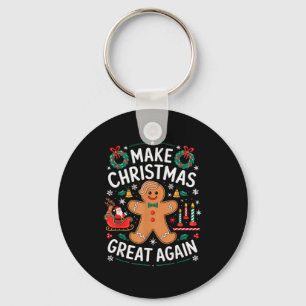 Funny Trump Gingerbread Man Make Christmas Great A Key Ring
