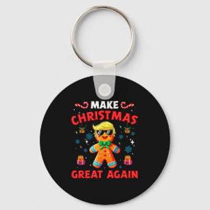 Funny Trump Gingerbread Man Make Christmas Great A Key Ring