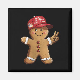 Funny Trump Gingerbread Man Make Christmas Great A Magnet