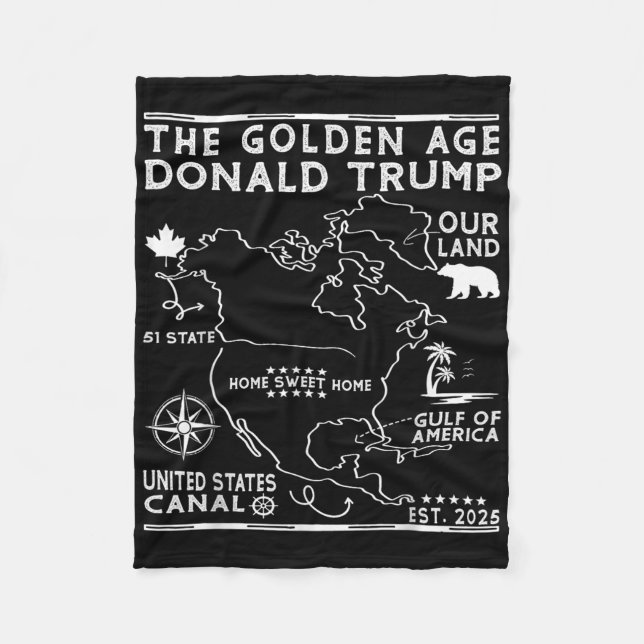 Funny Trump Greenland Panama Canal Canada Mexico G Fleece Blanket (Front)