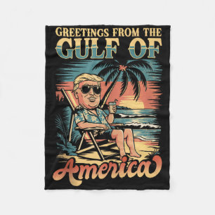 Funny Trump Greeting From The Patriotic Gulf Of Us Fleece Blanket