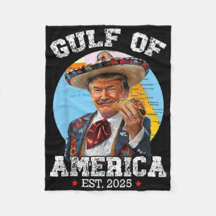 Funny Trump Gulf Of Us America 2025 Trump Fleece Blanket