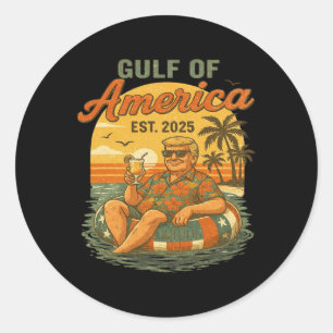 Funny Trump Gulf Of Us America 2025 Trump Merchand Classic Round Sticker