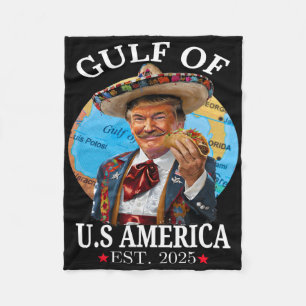 Funny Trump Gulf Of Us America 2025 Trump Merchand Fleece Blanket