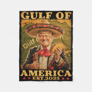 Funny Trump Gulf Of Us America 2025 Trump Merchand Fleece Blanket