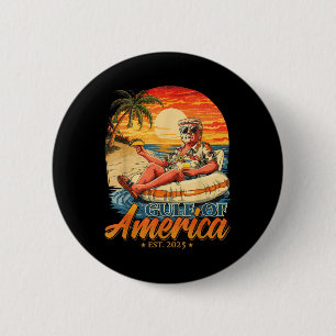 Funny Trump Gulf Of Us America Est 2025 6 Cm Round Badge