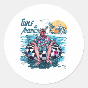 Funny Trump Gulf Of Us America Est 2025 Classic Round Sticker