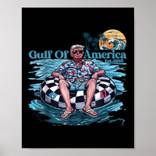 Funny Trump Gulf Of Us America Est 2025 Retro Poster