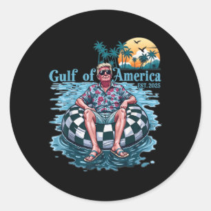 Funny Trump Gulf Of Us America Est 2025 Trump Merc Classic Round Sticker