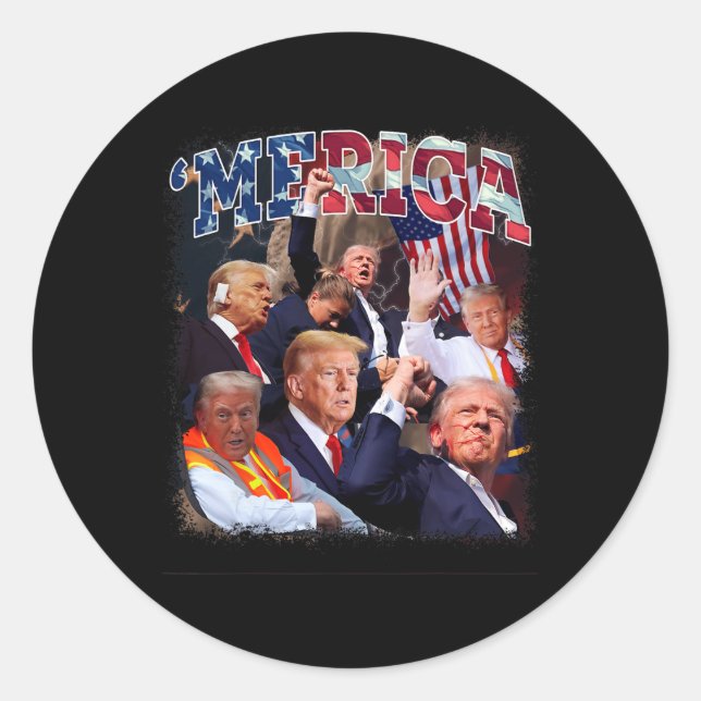Funny Trump Gulf Of Us merica Trump 4th July Gifts Classic Round Sticker (Front)