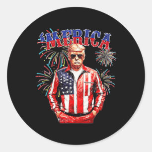 Funny Trump Gulf Of Us merica Trump 4th July Gifts Classic Round Sticker