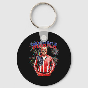 Funny Trump Gulf Of Us merica Trump 4th July Gifts Key Ring