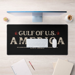 Funny Trump Gulf Of USA America 2025 4th Of July Desk Mat