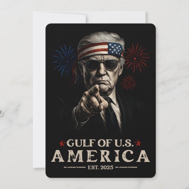 Funny Trump Gulf Of USA America 2025 4th Of July Invitation (Front)