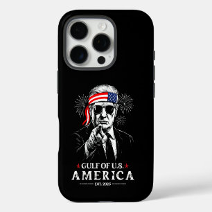 Funny Trump Gulf Of USA America 2025 4th Of July iPhone 16 Pro Case