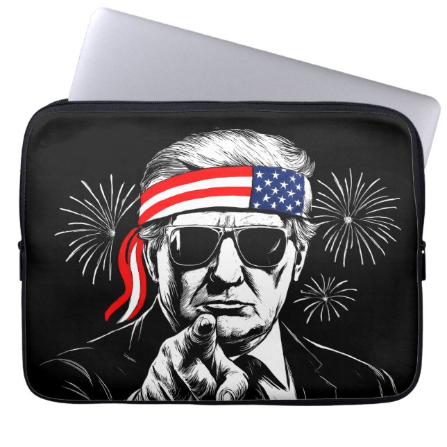 Funny Trump Gulf Of USA America 2025 4th Of July Laptop Sleeve (Front)