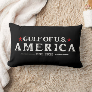 Funny Trump Gulf Of USA America 2025 4th Of July Lumbar Cushion