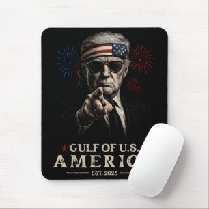Funny Trump Gulf Of USA America 2025 4th Of July Mouse Pad