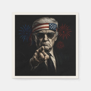 Funny Trump Gulf Of USA America 2025 4th Of July Napkin