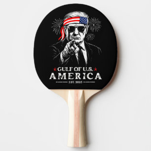 Funny Trump Gulf Of USA America 2025 4th Of July Ping Pong Paddle