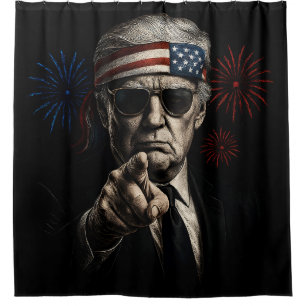 Funny Trump Gulf Of USA America 2025 4th Of July Shower Curtain
