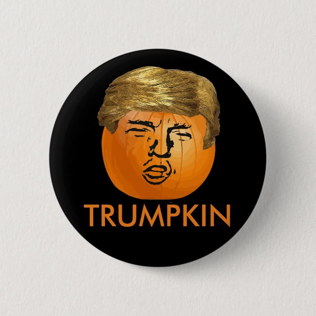 Funny Trump Halloween Trumpkin Pumpkin 6 Cm Round Badge (Front)