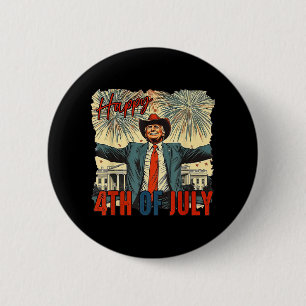 Funny Trump Happy 4th Of July Independence Day 6 Cm Round Badge
