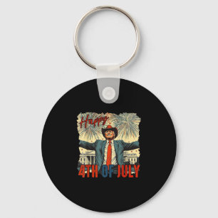Funny Trump Happy 4th Of July Independence Day Key Ring