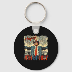 Funny Trump Happy 4th Of July Independence Day  Key Ring