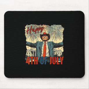 Funny Trump Happy 4th Of July Independence Day Mouse Pad
