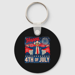 Funny Trump Happy 4th Of July Key Ring