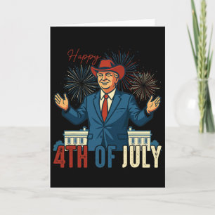 Funny Trump Happy 4th Of July Retro Independence D Card