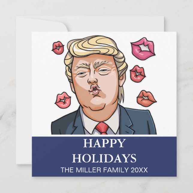 Funny Trump Happy Holidays Holiday Card (Front)