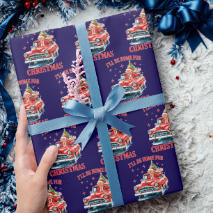 Funny Trump I'll Be Home for Christmas Wrapping Paper