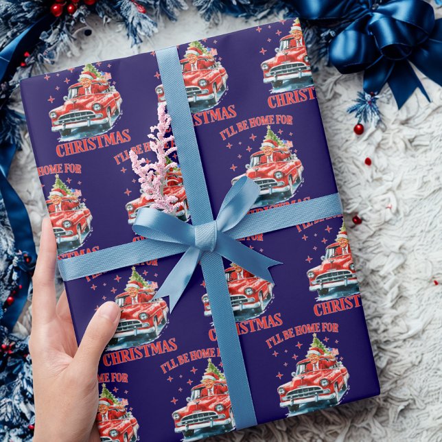 Funny Trump I'll Be Home for Christmas Wrapping Paper (Creator Uploaded)