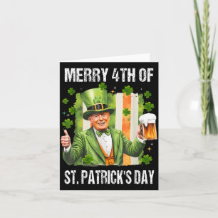 Funny Trump Leprechaun Hat Merry 4th Of St Patrick Card